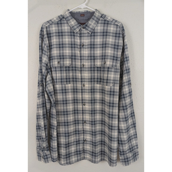 New Alesbury sz L Tall Shirt plaid blues & white buttons up long sleeves 4528 - Picture 1 of 6